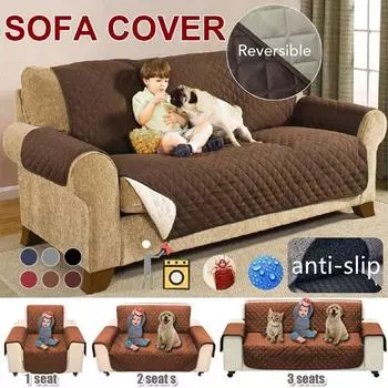 Сплошной цвет, чехол для дивана, подушка для кресла, нескользящий чехол для стула для домашних животных, износостойкий водонепроницаемый защитный чехол для дома, съемный чехол для дивана, сиденье 1/2/3 53cm x 183cm чёрный
