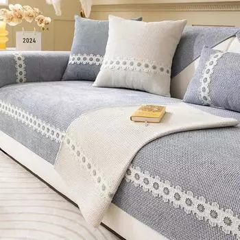 Сплошной цвет, чехол для дивана, синель, кисточка, шар, чехол для дивана для гостиной, современные защитные чехлы для дивана, мягкий утолщенный диванный коврик, декор 70x90