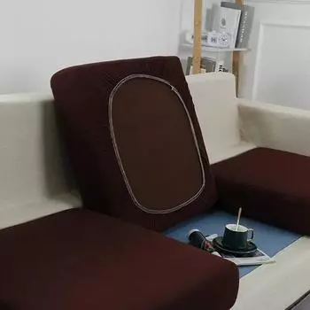 Сплошной цвет, чехол для подушки на сиденье дивана, эластичные чехлы для дивана из спандекса, L-образный угловой чехол для дивана для гостиной, домашние домашние животные Back cushion cover