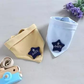 Сплошной цвет, детские нагрудники, бандана, нагрудник, милая хлопковая ткань от отрыжки, детский шарф с короной и звездой в стиле мультфильма, воротник для еды, аксессуары для детей жёлтый