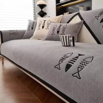 Сплошной цвет диван-полотенце для гостиной синельный диван-подушка чехол для дивана современный минималистский угловой диван-чехол разных размеров 70x70cm серый