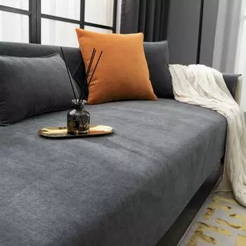 Сплошной цвет диван-полотенце для гостиной синельный диван-подушка чехол для дивана современный минималистский угловой диван-чехол разных размеров 70x70cm зелёный