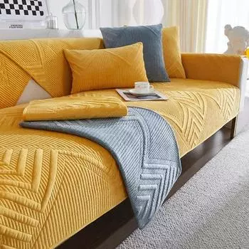 Сплошной цвет диванный коврик-полотенце Толстый плюшевый чехол для дивана Высокое качество Нескользящая подушка для дивана L-образная форма для домашних животных, кошек, собак, чехлов для диванов 70x70cm 1pcs