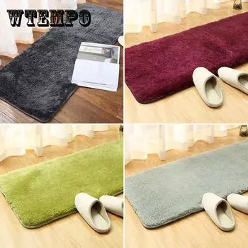 Сплошной цвет, длинные ворсовые дверные коврики, бытовой дверной ковер, впитывающие напольные коврики, нескользящие коврики для ванной комнаты 50x80cm