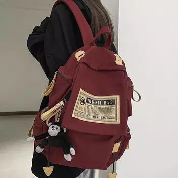 Сплошной цвет для девочек-подростков, школьный рюкзак для женщин, модный студенческий рюкзак, крутая большая вместительная сумка для книг 29x13x44cm чёрный