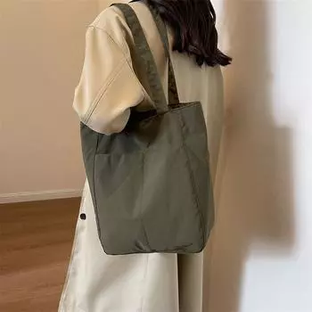 Сплошной цвет Холст Сумка Женский Студент Школьная Сумка Сумка бежевый