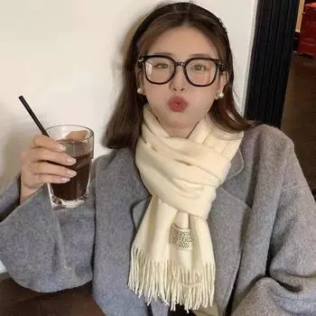 Сплошной цвет кашемировый шарф для женщин, зимние теплые шали и накидки, большие шарфы-хиджабы, женские 35x170 см 35x170cm чёрный