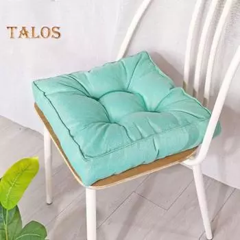 Сплошной цвет, квадратная подушка для сиденья, дышащая хлопковая льняная утолщенная высокоэластичная мягкая подушка, супер мягкий стул для домашнего офиса, татами, диван, коврик для сидения на полу S королевский синий