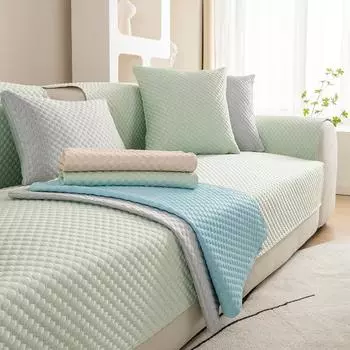 Сплошной цвет ледяной шелк, подушка для дивана, чехол для дивана, летняя крутая подушка для дивана, нескользящая ткань на спинку 70*70cm