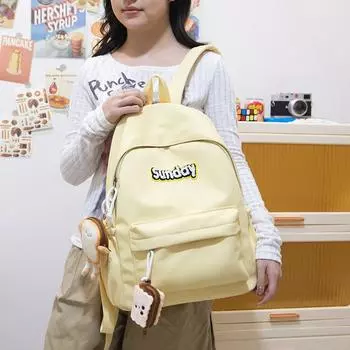 Сплошной цвет, маленькая сумка с буквенным принтом, женский рюкзак для школьников младших классов, школьная сумка зелёный