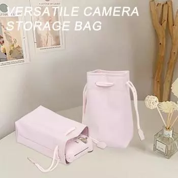 Сплошной цвет, модный чехол для камеры, простой в эксплуатации, безопасный, с застежкой на шнурке, водонепроницаемая портативная сумка для хранения мятный зеленый