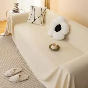 Сплошной цвет, мягкий чехол для дивана для гостиной, нескользящий однотонный толстый коврик для диванной подушки, простой стиль, плюшевое полотенце для дивана, домашний декор для дивана 180x130cm