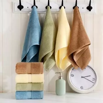 Сплошной цвет, мягкое хлопковое ультра-абсорбирующее полотенце для лица, ткань для мытья ванной комнаты