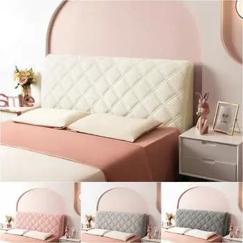 Сплошной цвет, плед, чехол на изголовье кровати, мягкий бархат, толстый, эластичный, плюшевый чехол на изголовье кровати, защита спинки кровати для спальни, для дома, отеля W100 x H70cm A