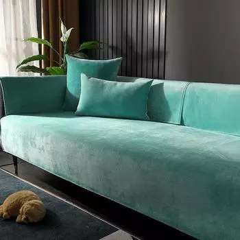 Сплошной цвет, плюшевая подушка для дивана, нескользящая подушка для дивана, четыре сезона, универсальное полотенце для дивана, чехол для сиденья, мебель, пылезащитный защитный чехол 30x50 Pillowcase1 розовый