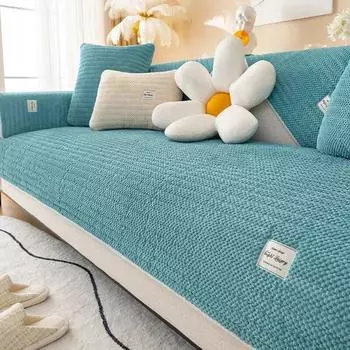 Сплошной цвет плюшевый чехол для дивана, противоскользящий моющийся чехол для дивана, чехлы для дивана для кошек, сиденье для любви, подлокотник, чехол на спинку, домашний декор A 70x70cm 1pc