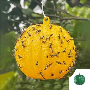 Сплошной цвет, подвесной липкий мяч для ловли мух, кухонный мяч для чистки насекомых One Size темно-зеленого