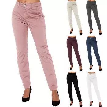 Сплошной цвет повседневных костюмных брюк с высокой талией, женские повседневные модные прямые узкие брюки с карманами L