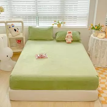 Сплошной цвет, приятная для кожи простыня из молочного волокна, матовый чехол для матраса Simmons с защитой от царапин, нескользящее покрывало «все включено» 90cm*200cm