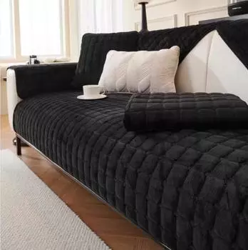 Сплошной цвет, приятный для кожи чехол для дивана, противоскользящий чехол для подушки, хлопковый бархатный универсальный чехол для дивана для гостиной, защита мебели 70x70