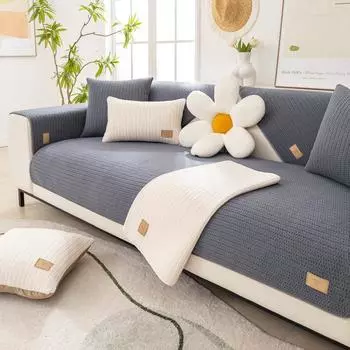 Сплошной цвет, приятный для кожи чехол для дивана, противоскользящий чехол для подушки, хлопковый бархатный универсальный чехол для дивана для гостиной, защита мебели 70x70