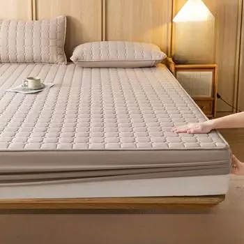 Сплошной цвет, приятный для кожи, стеганая хлопковая простыня, дышащая, нескользящая, толстая, пылезащитная, покрывало, домашний защитный чехол Simmons 90cmx200cm