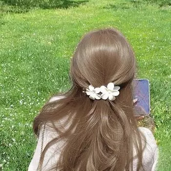 Сплошной цвет, прочная заколка для волос, изысканная противоскользящая элегантная заколка с цветами и бабочками, аксессуары для волос жёлтый