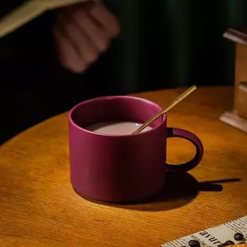 Сплошной цвет, простая кружка, кофейная чашка для капучино, керамическая чашка для воды в скандинавском стиле, кофейная чашка, чашка для молока, чашка для завтрака вино красного
