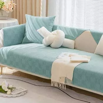 Сплошной цвет, простой чехол для дивана, мягкий, приятный для кожи, клетчатый, универсальный, на четыре сезона, для гостиной, нескользящий чехол для дивана, спинка, подлокотник 70x70cm 1pcs