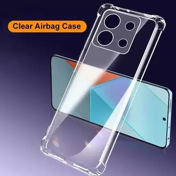 Сплошной цвет противоударный прозрачный мягкий чехол для Xiaomi Redmi Note 13 12 Pro 13 Pro Plus 12S 4G 5G прозрачный чехол-бампер подушки безопасности For Xiaomi Redmi 13C 5G