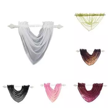 Сплошной цвет, прозрачная оконная занавеска, головка, балдахин, домашний декор для гостиной вино красного