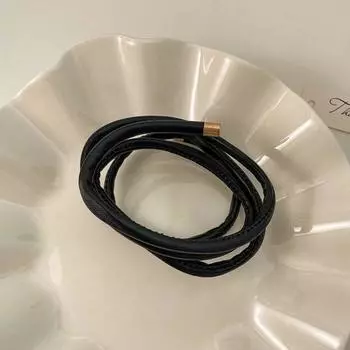 Сплошной Цвет PU Веревка Держатель Для Хвоста Роскошное Кольцо Для Волос Sense Гибкая Изгиб Веревка Для Волос Подарок