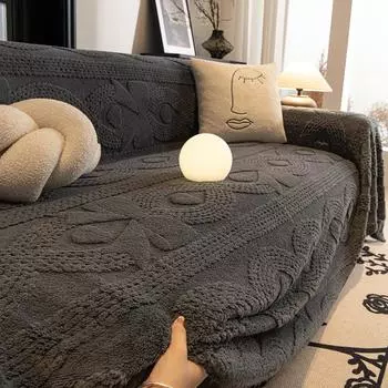 Сплошной цвет, роскошное плюшевое полотенце для дивана, зимние теплые толстые бархатные чехлы для диванов, L-образные секционные нескользящие чехлы для гостиной 180x130