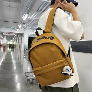 Сплошной цвет рюкзак для школьников средней школы школьный портфель чёрный