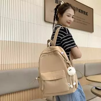 Сплошной цвет рюкзак женский кампус младших классов средней школы школьный ранец белый