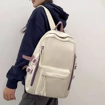 Сплошной цвет рюкзак женский студенческий школьный рюкзак дорожная сумка компьютерная сумка чёрный