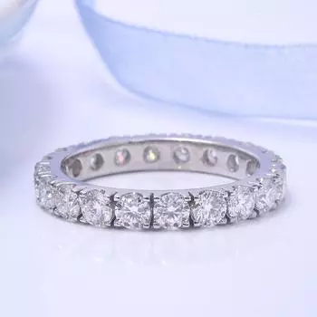 Сплошной цвет S925, серебряный круглый муассанитовый браслет с бриллиантами, 2,5 мм, 1,5 карата, цвет DF, женский 10