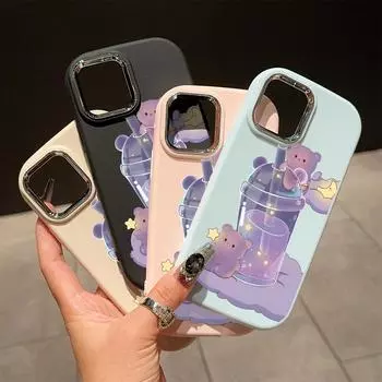 Сплошной цвет с серебряным краем линзы, жирный корпус, Мягкий ТПУ, жидкий силиконовый чехол, противоударный чехол для телефона для Xiaomi Redmi Samsung Redmi Note 10 5G розовый