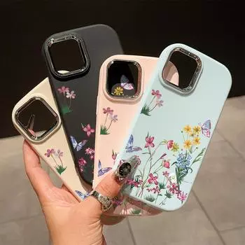 Сплошной цвет с серебряным краем линзы, жирный корпус, Мягкий ТПУ, жидкий силиконовый чехол, противоударный чехол для телефона для Xiaomi Redmi Samsung Xiaomi 12S розовый