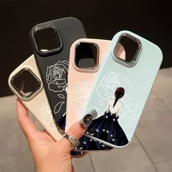 Сплошной цвет с серебряным краем линзы, жирный корпус, Мягкий ТПУ, жидкий силиконовый чехол, противоударный чехол для телефона для Xiaomi Redmi Samsung Xiaomi 11 Lite розовый