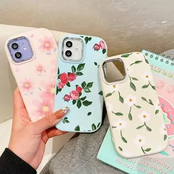 Сплошной цвет с серебряным краем линзы, жирный корпус, мягкий жидкий силиконовый чехол из ТПУ, противоударный чехол для телефона для Huawei Honor iPhone Infinix Tecno Vivo iPhone 15 Plus розовый