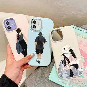 Сплошной цвет с серебряным краем линзы, жирный корпус, мягкий жидкий силиконовый чехол из ТПУ, противоударный чехол для телефона для Huawei Honor iPhone Infinix Tecno Vivo iPhone SE 2022 белый