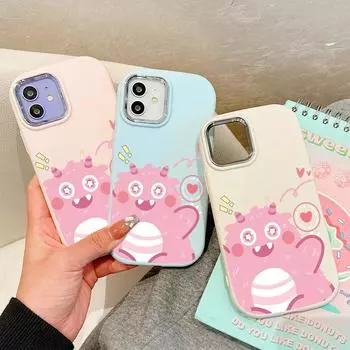 Сплошной цвет с серебряным краем линзы, жирный корпус, мягкий жидкий силиконовый чехол из ТПУ, противоударный чехол для телефона для Huawei Honor iPhone Infinix Tecno Vivo Vivo Y52 5G розовый