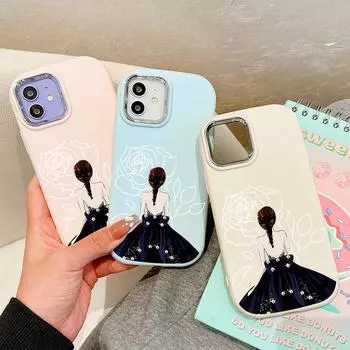 Сплошной цвет с серебряным краем линзы, жирный корпус, мягкий жидкий силиконовый чехол из ТПУ, противоударный чехол для телефона для Huawei Honor iPhone Infinix Tecno Vivo Vivo Y200 5G синий