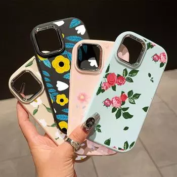 Сплошной цвет с серебряным краем линзы, жирный корпус, Мягкий ТПУ, жидкий силиконовый чехол, противоударный чехол для телефона для Xiaomi Redmi Samsung Redmi 13C 5G розовый