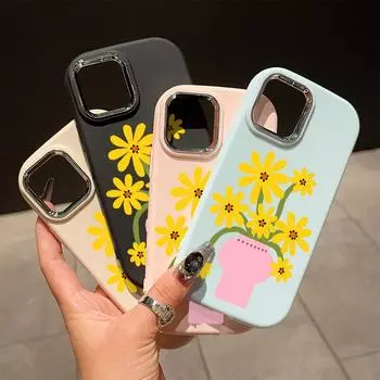 Сплошной цвет с серебряным краем линзы, жирный корпус, Мягкий ТПУ, жидкий силиконовый чехол, противоударный чехол для телефона для Xiaomi Redmi Samsung Redmi A2 Plus белый