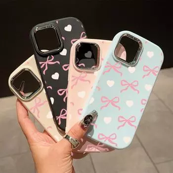 Сплошной цвет с серебряным краем линзы, жирный корпус, Мягкий ТПУ, жидкий силиконовый чехол, противоударный чехол для телефона для Xiaomi Redmi Samsung Xiaomi 12S розовый