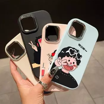 Сплошной цвет с серебряным краем линзы, жирный корпус, Мягкий ТПУ, жидкий силиконовый чехол, противоударный чехол для телефона для Xiaomi Redmi Samsung Samsung A12 розовый