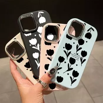 Сплошной цвет с серебряным краем линзы, жирный корпус, Мягкий ТПУ, жидкий силиконовый чехол, противоударный чехол для телефона для Xiaomi Redmi Samsung Samsung A04 розовый