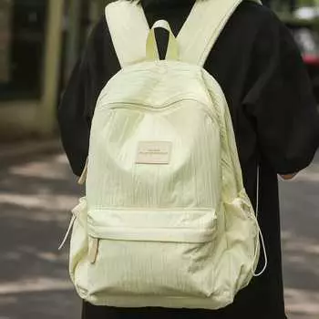 Сплошной цвет школьной сумки большой емкости для девочек, легкий водонепроницаемый рюкзак, школьный рюкзак для студентов Small розовый